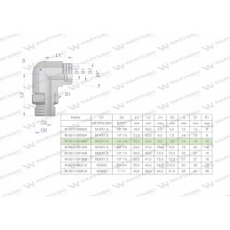 Hydraulic adjustable elbow bb m16x1 5 10l x 1 4