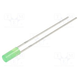 1 pcs x OPTOSUPPLY - OSG5TA39B4B - LED, 3mm, green, 500÷750mcd, 110°, Front: flat, 2.9÷3.4V, -30÷85°C