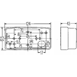 Marker lamp 5w rectangular 12 24v orange