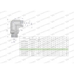 Hydraulic adjustable elbow bb m22x1 5 15l x 1 2