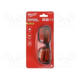1 pcs x Milwaukee - 4932478928 - Safety spectacles, Lens: yellow