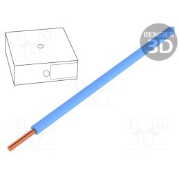 100 m x HELUKABEL - 28763 - Wire, H05V-U, 0.5mm2, solid, Cu, PVC, blue, 300V,500V, Package: 100m