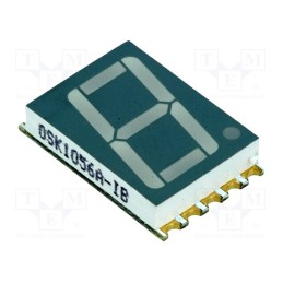 1 pcs x OPTOSUPPLY - OSK1056A-IYG - Display: LED, 7-segment, 14.22mm, 0.56', No.char: 1, yellow-green