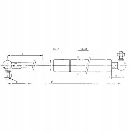 Gas spring 235 mm 150n type d stabilus