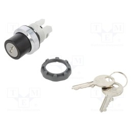 1 pcs x ABB - 1SFA611281R3001 - Switch: rotary with key, 22mm, Stabl.pos: 1, black/silver, none