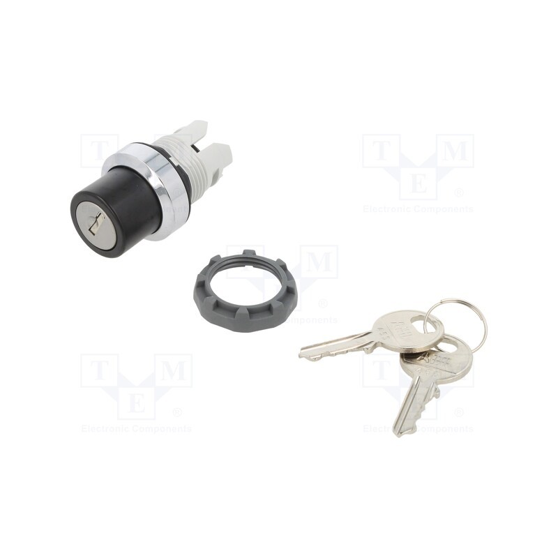 1 pcs x ABB - 1SFA611281R3001 - Switch: rotary with key, 22mm, Stabl.pos: 1, black/silver, none