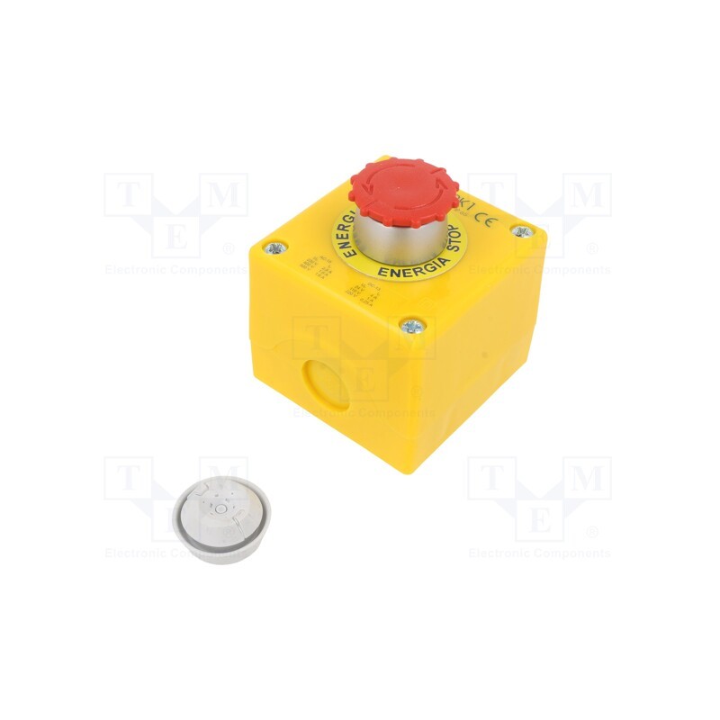 1 pcs x SPAMEL - SP22K1\05-1 - Control station, SP22, No.of butt: 1, mushroom, IP65, plastic, NC