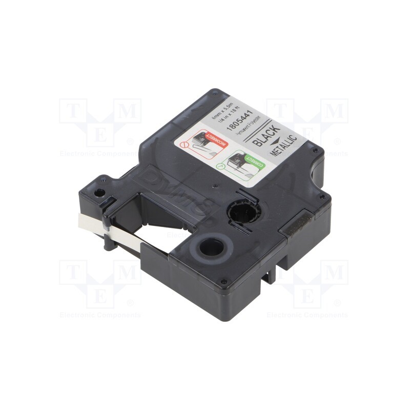 1 pcs x DYMO - 1805441 - Tape, 6mm, 5.5m, metallic, Character colour: black