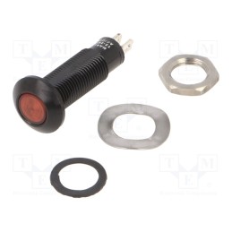 1 pcs x MARL - 698-501-63 - Indicator: LED, flat, red, 12÷28VDC, 12÷28VAC, Ø8.1mm, IP67