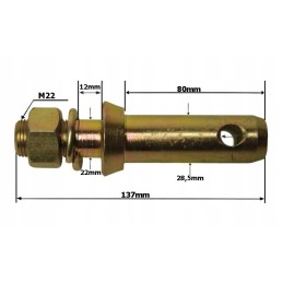 Screw-on pin fi 28 5mm dl 137mm universal