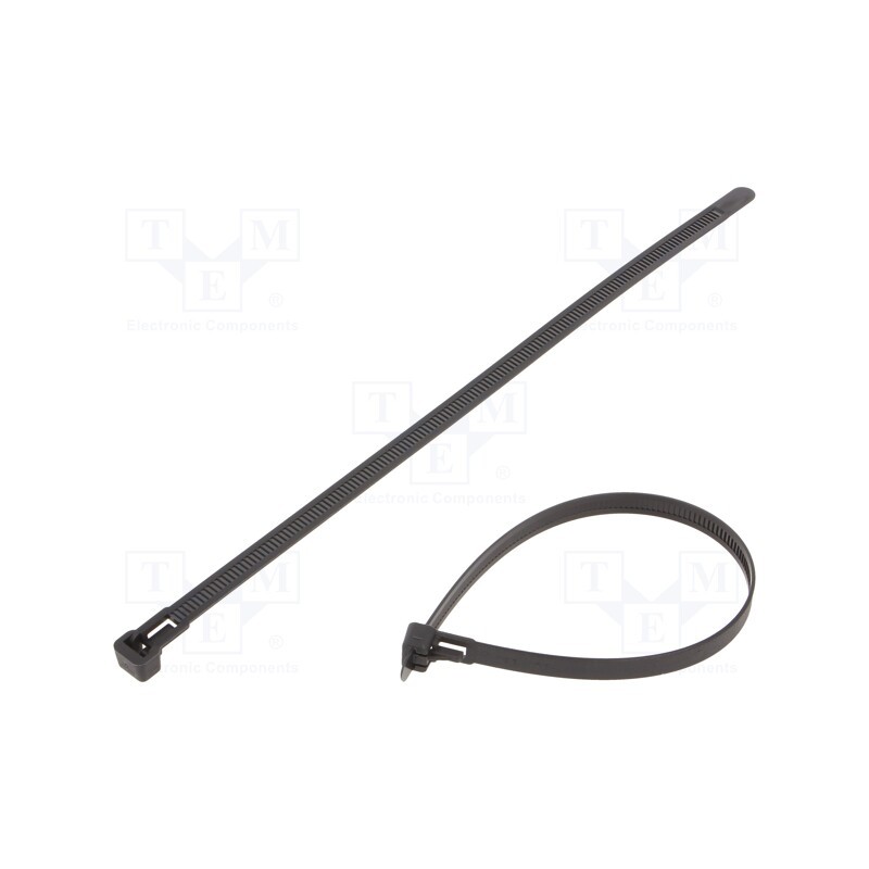 100 pcs x HELLERMANNTYTON - 131-22510 - Cable tie, multi use, L: 250mm, W: 7.6mm, polyamide, 200N, black