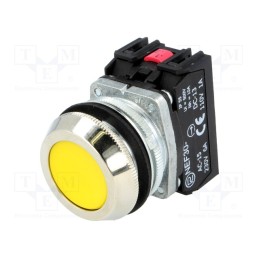 1 pcs x PROMET - NEF30-KGXY - Switch: push-button, 30mm, Stabl.pos: 1, NC + NO, yellow, IP56