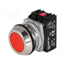 1 pcs x PROMET - NEF30-KCXY - Switch: push-button, 30mm, Stabl.pos: 1, NC + NO, red, IP56, NEF30