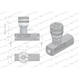 Restriction and non-return valve wrfu 90 1 4 bsp waryns