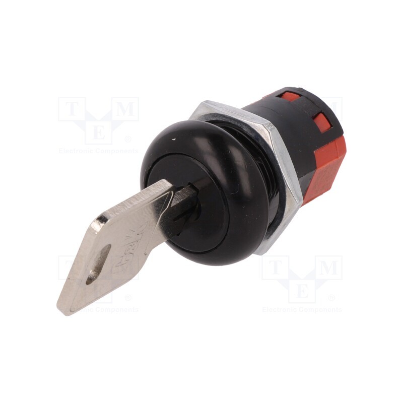 1 pcs x C&K - Y100AA-2-C-8-03-N-Q - Switch: key switch, Stabl.pos: 3, Switch.method: ON-ON-ON, Ø19.3mm