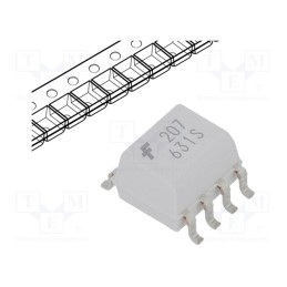 2 pcs x ONSEMI - MOC207R2M - Optocoupler, SMD, Ch: 1, OUT: transistor, 2.5kV, SO8