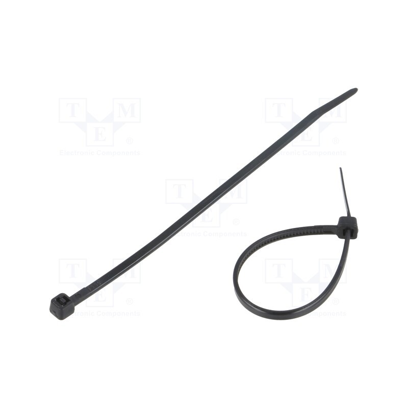 100 pcs x FIX&FASTEN - FIX-S-2.5X100/BK - Cable tie, L: 100mm, W: 2.5mm, polyamide, 80N, black, Ømax: 21mm