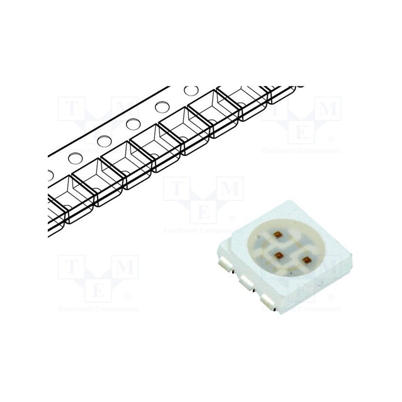 2 pcs x OPTOSUPPLY - OSR7CES4C1A - LED, SMD, 5060,PLCC6, red, 2180÷3000mcd, 5x5x1.5mm, 120°, 1.8÷2.6V