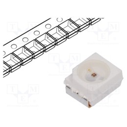 2 pcs x BROADCOM (AVAGO) - HSMC-A101-S00J1 - LED, SMD, 3528,PLCC2, red, 180÷220mcd, 3.5x2.8x1.9mm, 120°, 20mA