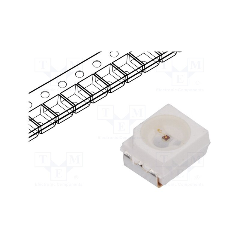 2 pcs x BROADCOM (AVAGO) - HSMC-A101-S00J1 - LED, SMD, 3528,PLCC2, red, 180÷220mcd, 3.5x2.8x1.9mm, 120°, 20mA