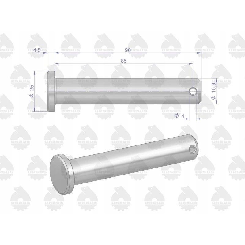 Pc 330 hanger mounting pin, original Ursus