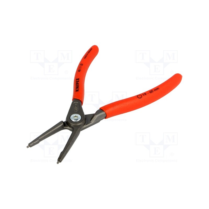 1 pcs x KNIPEX - 48 11 J2 - Pliers, for circlip, internal, 19÷60mm, Pliers len: 180mm
