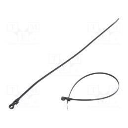 100 pcs x FIX&FASTEN - FIX-M-4.8X380/BK - Cable tie, with a hole for screw mounting, L: 380mm, W: 4.8mm