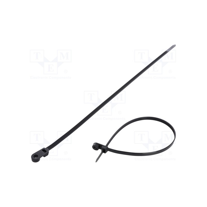 100 pcs x FIX&FASTEN - FIX-M-7.6X420/BK - Cable tie, with a hole for screw mounting, L: 420mm, W: 7.6mm