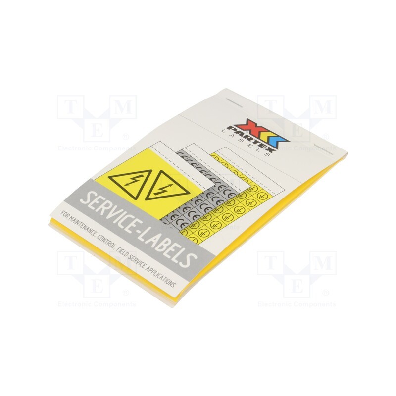 1 set x PARTEX - PLB43014PV - Safety sign, self-adhesive folie, W: 40mm, H: 79mm, yellow