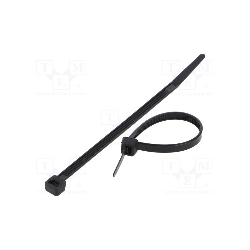 100 pcs x FIX&FASTEN - FIX-S-4.8X120/BK - Cable tie, L: 120mm, W: 4.8mm, polyamide, 222N, black, Ømax: 30mm
