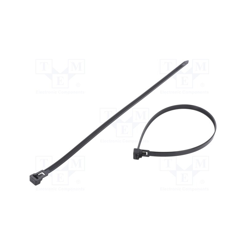 100 pcs x FIX&FASTEN - FIX-TR-7.6X300/BK - Cable tie, multi use, L: 300mm, W: 7.6mm, polyamide, 222N, black