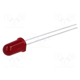 2 pcs x BROADCOM (AVAGO) - HLMP-3301 - LED, 5mm, red, 6.1mcd, 60°, Front: convex, 1.9÷2.4V, No.of term: 2