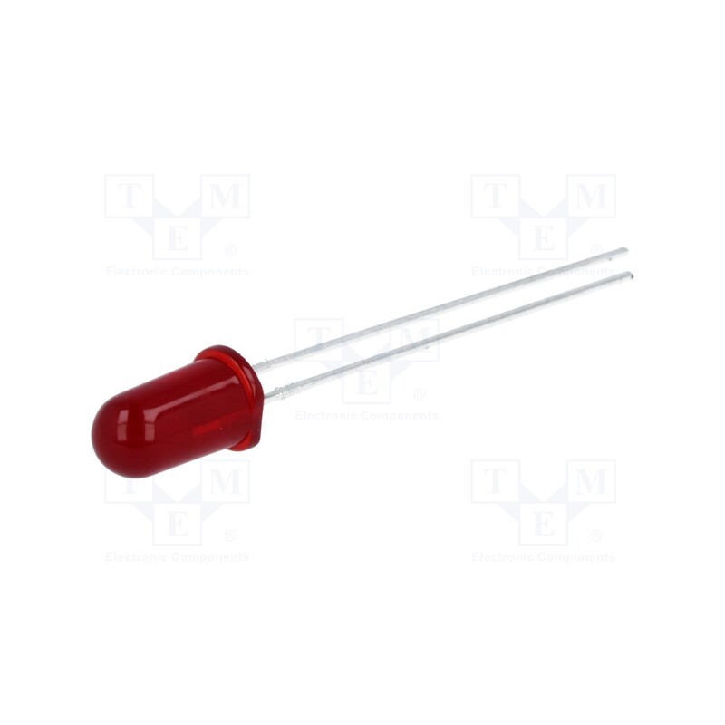 2 pcs x BROADCOM (AVAGO) - HLMP-3301 - LED, 5mm, red, 6.1mcd, 60°, Front: convex, 1.9÷2.4V, No.of term: 2
