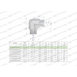 Hydraulic elbow inch bb 1 8 bsp xw