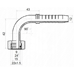 Dkol 90 fitting dn12 1 2sn m22x1 5 x10 hydrolider