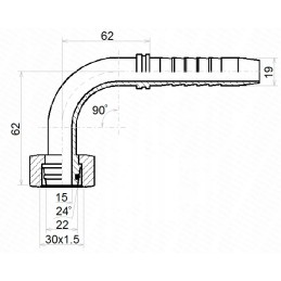 Dkol fitting dn19 1 2sn m30x1 5 x10 hydrolider