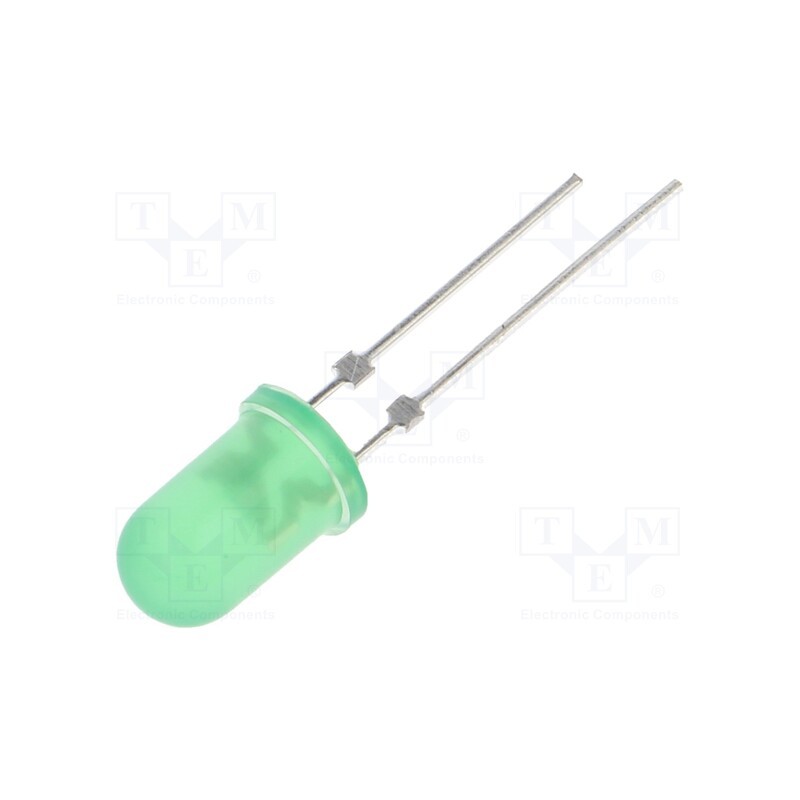 1 pcs x OPTOSUPPLY - OSG5DA5A34G-1 - LED, 5mm, green, 6600÷8000mcd, 30°, Front: convex, 2.7÷3.4V, 104mW