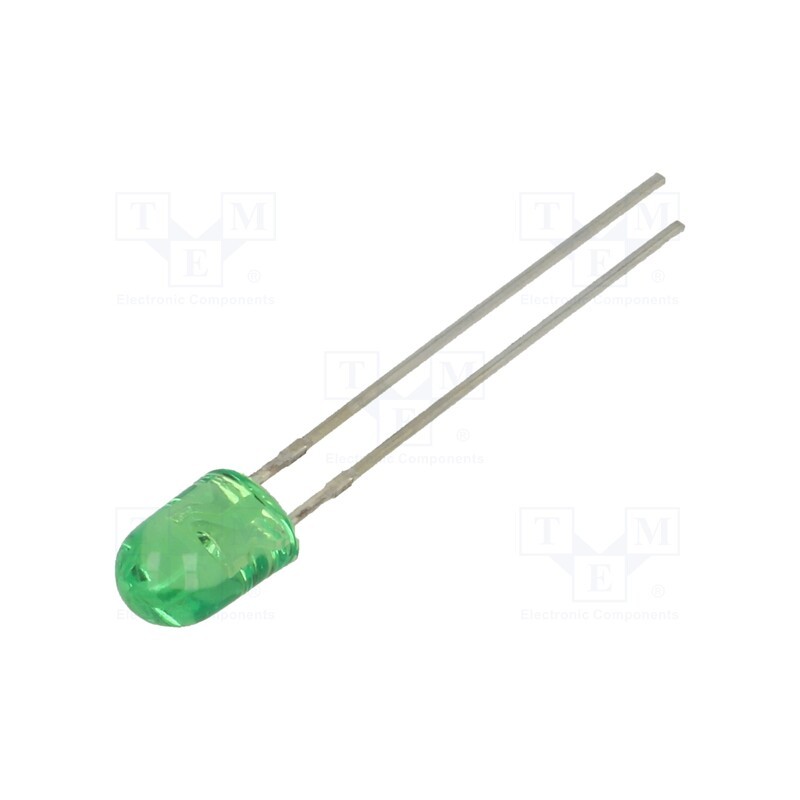 1 pcs x OPTOSUPPLY - OSG5DA5HA3B-NO - LED, oval, 5.1x4.3mm, green, 2180÷3000mcd, 100/40°, Front: convex