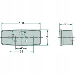Rear right combination lamp Hella 158 x 64 x 51