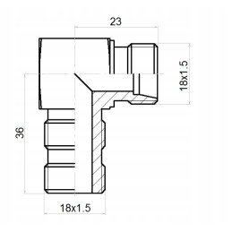 Angle connection ed bb m18x1 5 m18x1 5 hydrolider