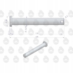 Pins of the pulley arms and hitch mf or ursus