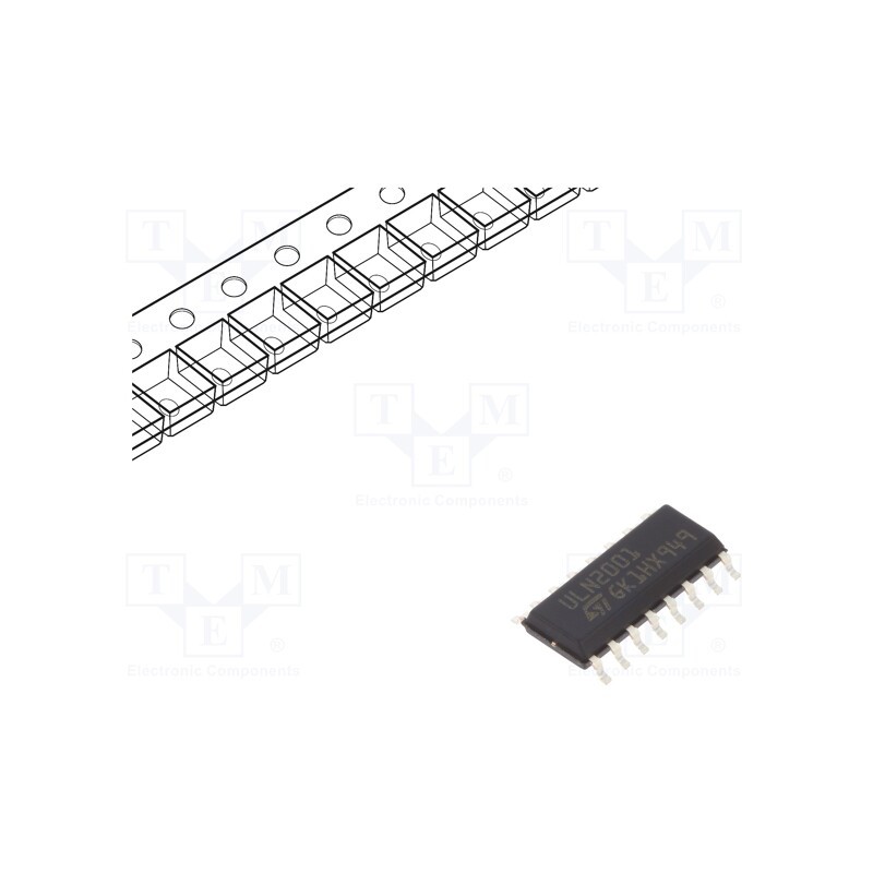 3 pcs x STMicroelectronics - ULN2001D1013TR - IC: driver, darlington,transistor array, SO16, 0.5A, 50V, Ch: 7