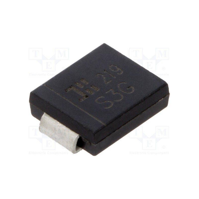 5 pcs x DIODES INCORPORATED - S3G-13-F - Diode: rectifying, SMD, 400V, 3A, SMC, Ufmax: 1.15V, Ifsm: 100A