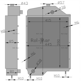 Copper water cooler, 5 channels, Ursus C 360