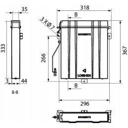 A rectangular container for documents