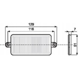 Rectangular, screw-on reflector, white
