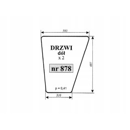 Lower door glass massey ferguson 878