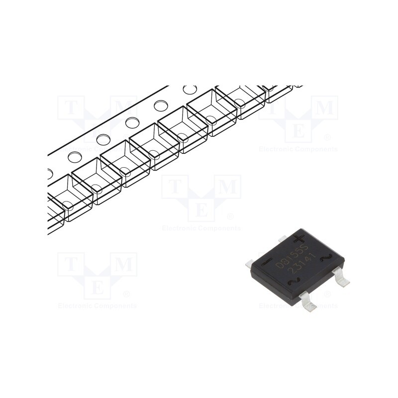 5 pcs x SMC DIODE SOLUTIONS - DB155STR - Bridge rectifier: single-phase, Urmax: 600V, If: 1.5A, Ifsm: 55A