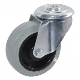 Rubber swivel wheel, diameter 100x40mm, steel base