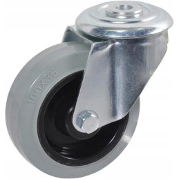 Rubber swivel wheel, diameter 100x40mm, steel base